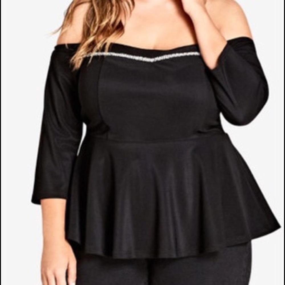 City chic  sweet embellish top